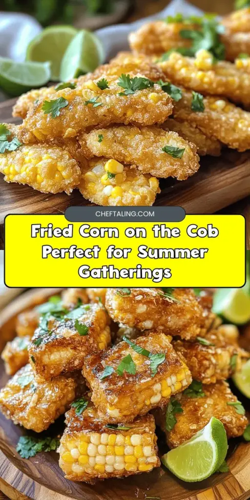 Get ready to savor summer with this irresistible Fried Corn on the Cob Delight! Perfectly crispy on the outside and sweet on the inside, this dish combines fresh corn, a tangy buttermilk soak, and a flavorful coating for a delicious treat that’s ideal for barbecues, picnics, or a fun snack. Discover how to create this mouthwatering experience, complete with flavor variations and serving suggestions. Your taste buds will thank you! #FriedCorn #SummerEats #DeliciousTreats # BBQFavorites #ComfortFood