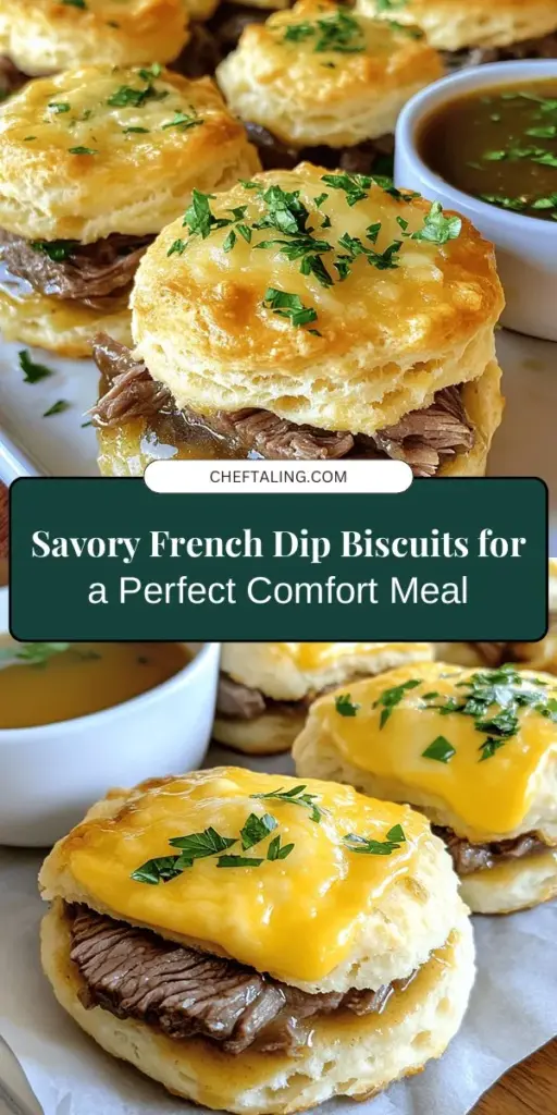 Savor a new twist on a classic favorite with Savory French Dip Biscuits! Flaky homemade biscuits envelop tender roast beef and gooey provolone cheese, creating a delightful dish perfect for any occasion. Perfect for lunch, dinner, or a comforting snack, these biscuits are sure to impress. Explore the detailed recipe, preparation techniques, and serving suggestions to elevate your culinary skills. Get ready to delight your taste buds! #FrenchDipBiscuits #ComfortFood #HomemadeBiscuits #CookingAtHome #DeliciousRecipes