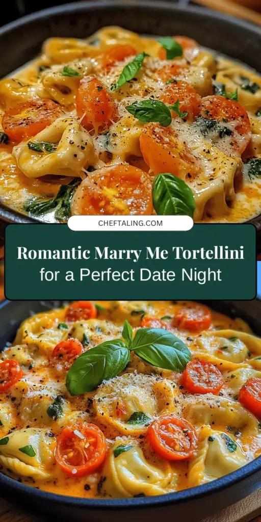 Elevate your date night with Marry Me Tortellini, a creamy pasta dish that promises romance and connection with every bite. This delectable recipe features cheese tortellini, fresh cherry tomatoes, and spinach, all enveloped in a luxurious cream sauce. Perfect for anniversaries or special gatherings, Marry Me Tortellini is designed to impress and create unforgettable moments. Try it tonight and let the flavors work their magic! #PastaLovers #RomanticDinner #MarryMeTortellini #CookingWithLove #DateNightIn