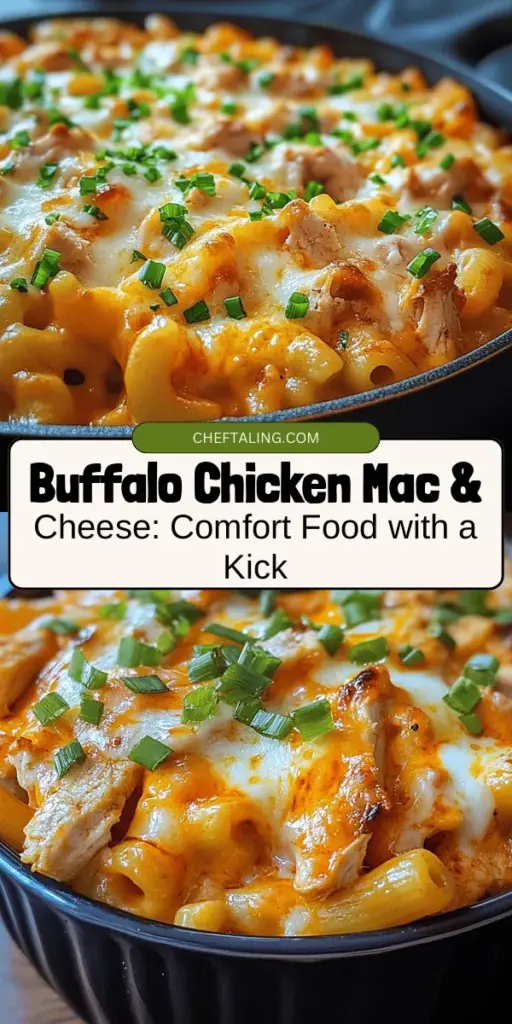 Craving something deliciously comforting? Try Buffalo Chicken Mac & Cheese! This mouthwatering dish combines the creamy goodness of mac and cheese with the zesty kick of buffalo chicken. Perfect for family dinners, game days, or gatherings with friends, it's sure to impress. Using quality ingredients like sharp cheddar and tender chicken, this recipe is both indulgent and hearty. Get ready for a flavor explosion! #BuffaloChicken #MacandCheese #ComfortFood #RecipeIdeas #FoodieFavorites