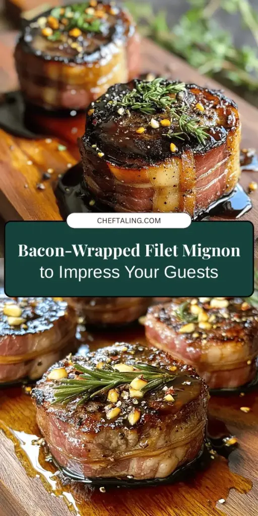 Indulge in the ultimate gourmet experience with Bacon-Wrapped Filet Mignon, a dish that combines the melt-in-your-mouth tenderness of filet mignon with the smoky crunch of bacon. Perfect for special occasions or a lavish treat at home, this masterpiece is sure to impress. Discover essential preparation tips, cooking techniques, and pairing suggestions to elevate your dining experience. Treat yourself and wow your guests! #FiletMignon #Foodie #GourmetCooking #Beef #Recipe #BaconLovers #DinnerParty