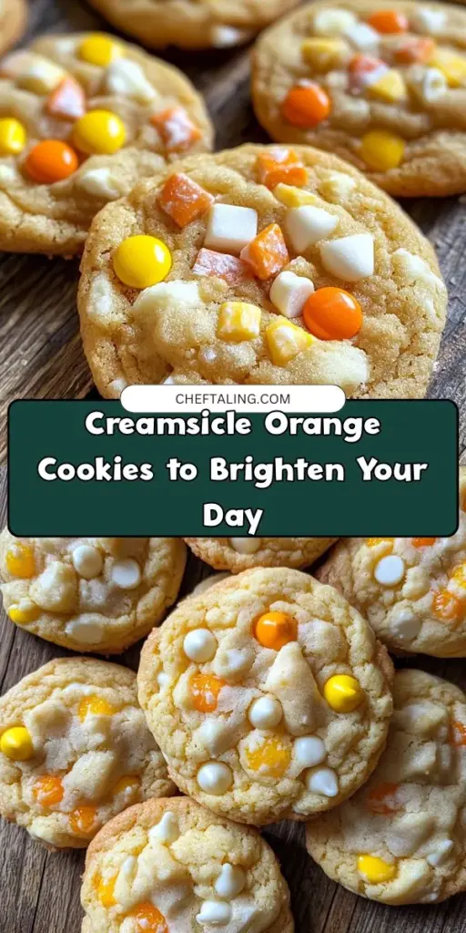 Dive into nostalgia with these vibrant Creamsicle Orange Cookies that combine sweet orange and creamy vanilla flavors in every bite! Perfect for summer gatherings, parties, or a delightful treat at home, these cookies bring back cherished childhood memories. Easy to make and bursting with flavor, they're sure to impress everyone. Try this recipe today and share the joy of creamy citrus goodness! #CreamsicleCookies #BakingFun #SummerTreats #CookieRecipes #NostalgicDesserts