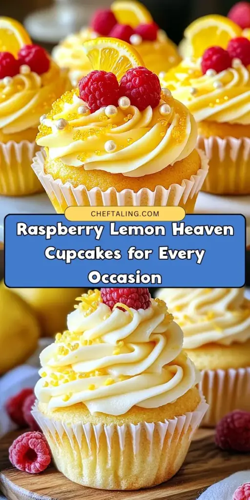 Indulge in the refreshing taste of Raspberry Lemon Heaven Cupcakes, a perfect treat for any occasion! These delightful cupcakes combine the sweet burst of fresh raspberries and zesty lemon, creating a harmony of flavors that will tantalize your taste buds. Topped off with creamy lemon cream cheese frosting, they are as beautiful as they are delicious. Perfect for birthdays, weddings, and summer picnics! #CupcakeRecipe #BakingJoy #DessertIdeas #RaspberryLemon #SweetTreats