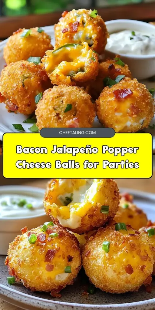 Get ready to impress your guests with these Bacon Jalapeño Popper Cheese Balls! The perfect blend of spicy jalapeños, creamy cheeses, and crispy bacon makes for a crowd-pleasing snack. Easy to make and incredibly versatile, these bites are ideal for parties, game days, or as a tasty treat any time. Follow our simple recipe and enjoy the unforgettable flavor and texture combination that will have everyone coming back for more! #BaconJalapenoPopper #CheeseBalls #PartySnacks #GameDayEats #DeliciousRecipe #SpicySnacks