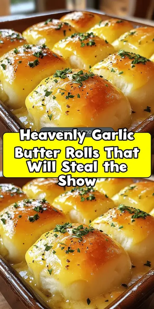 Discover the joy of baking with these Heavenly Garlic Butter Dinner Rolls! Soft, fluffy, and infused with robust garlic flavor, these rolls are perfect for any meal or occasion. Imagine the delightful aroma filling your kitchen as they bake to golden perfection. Serve them with soups, meats, or enjoy them on their own! Follow this simple guide to make perfect rolls that will impress family and friends. #GarlicButterRolls #BakingDelight #HomemadeBread #ComfortFood #YummyRecipes #DinnerRolls #BakingFromScratch