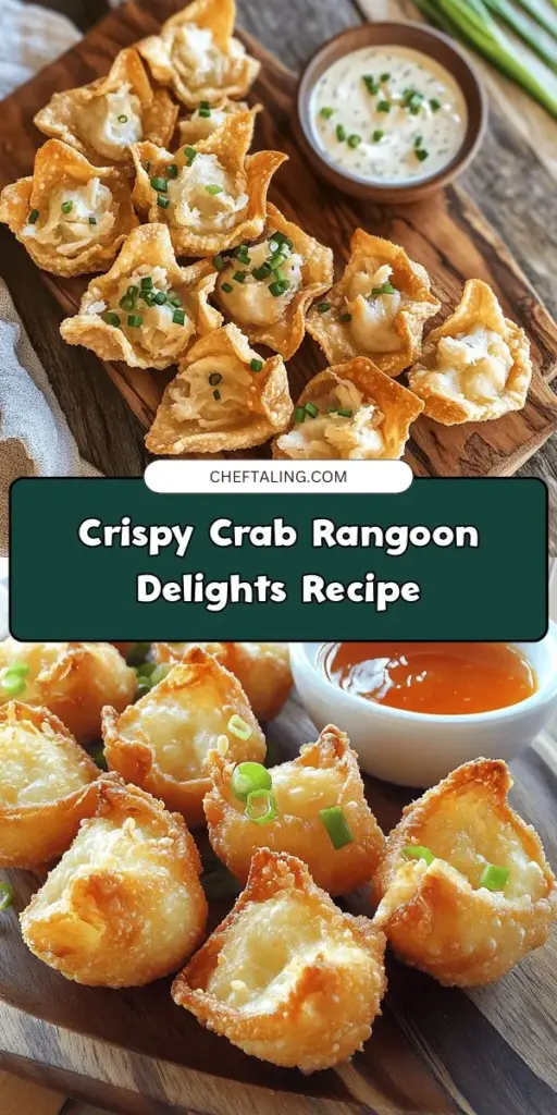 Discover the irresistible delight of Crispy Crab Rangoon, a staple in Chinese-American cuisine! This creamy, crunchy appetizer combines crab meat and cream cheese wrapped in golden wonton wrappers for a perfect treat. Whether for parties or late-night snacks, learn the history, key ingredients, and a step-by-step guide to crafting these flavorful bites at home. Get ready to impress with your cooking skills! #CrabRangoon #AppetizerIdeas #Foodie #HomemadeDelights #CookingAtHome