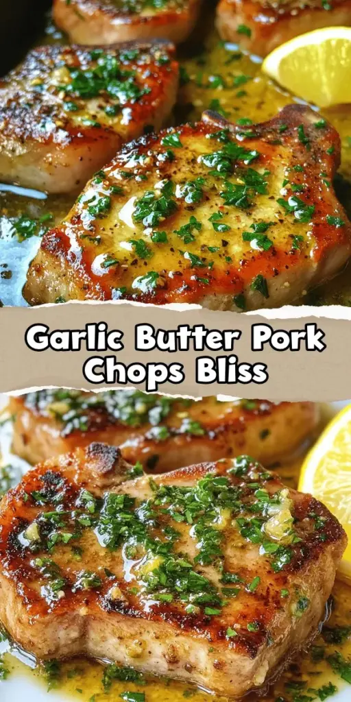 Indulge in the rich flavors of Garlic Butter Pork Chops Delight! This easy-to-make recipe elevates pork chops with a luscious garlic butter sauce infused with fresh herbs and a hint of lemon. Perfect for any occasion, it promises juicy, flavorful bites that will wow your family and friends. Serve alongside roasted veggies or a fresh salad for a complete meal. Try this delicious dish tonight! #PorkChops #GarlicButter #DinnerInspiration #EasyRecipes #ComfortFood