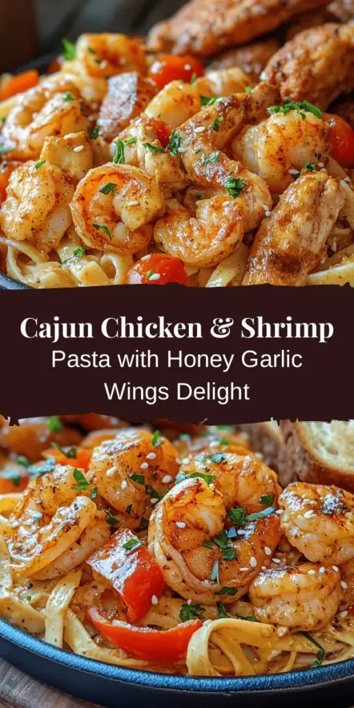 Dive into the mouthwatering world of Cajun Fusion with this Chicken & Shrimp Over Spicy Pasta recipe! Enjoy the bold flavors of tender chicken and shrimp in a creamy, spicy sauce, paired with crispy Honey Garlic Wings and buttery Texas Toast. Perfect for gatherings, this dish is a feast for the senses that celebrates the rich culinary heritage of Cajun cuisine. Get ready to impress your guests! #CajunFusion #PastaRecipes #Foodie #CookingAtHome #DeliciousEats #ComfortFood #FamilyDinner