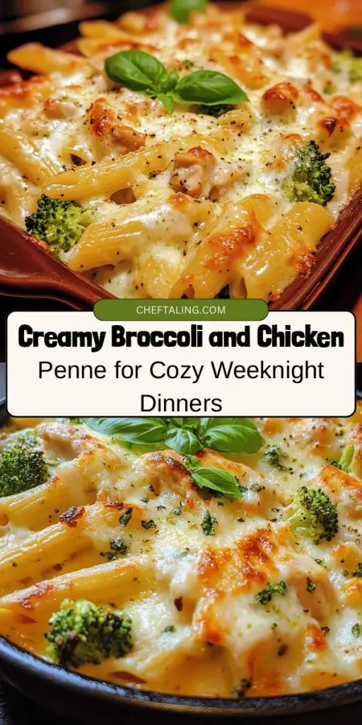 Discover the ultimate comfort food with this Creamy Broccoli and Chicken Penne recipe! Perfect for busy weeknights, this dish combines tender chicken, vibrant broccoli, and hearty penne pasta in a luscious cream sauce. Not only is it delicious, but it also offers nutritional benefits from key ingredients like protein-packed chicken and fiber-rich broccoli. Whether you're hosting friends or enjoying a cozy family dinner, this creamy pasta is sure to impress! #CreamyPasta #ComfortFood #DinnerIdeas #EasyRecipes #HealthyEating #PastaLovers