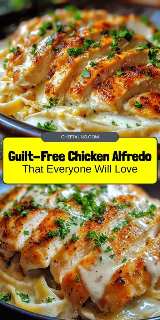 Indulge guilt-free with this Creamy Dreamy Low Calorie Chicken Alfredo! This healthier take on a classic dish combines lean chicken, whole wheat pasta, and a creamy cauliflower sauce that's rich in flavor yet light on calories. Perfect for anyone looking to enjoy comfort food without compromising their diet. Easy to make and versatile for various dietary needs, you'll love this wholesome meal! #HealthyEating #LowCalorieRecipe #ChickenAlfredo #ComfortFood #HealthyLifestyle