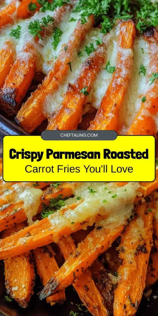 Discover a healthier twist on snacking with Parmesan Roasted Carrot Fries! These crispy, flavorful fries are not only easy to make but also packed with nutrients like beta-carotene and fiber. Perfect for families and health enthusiasts alike, they can be paired with your favorite dipping sauces. Enjoy a guilt-free treat that satisfies your cravings and encourages veggie consumption. Try them today! #HealthySnacks #CarrotFries #Parmesan #HealthyEating #VegetableRecipes #SnackIdeas