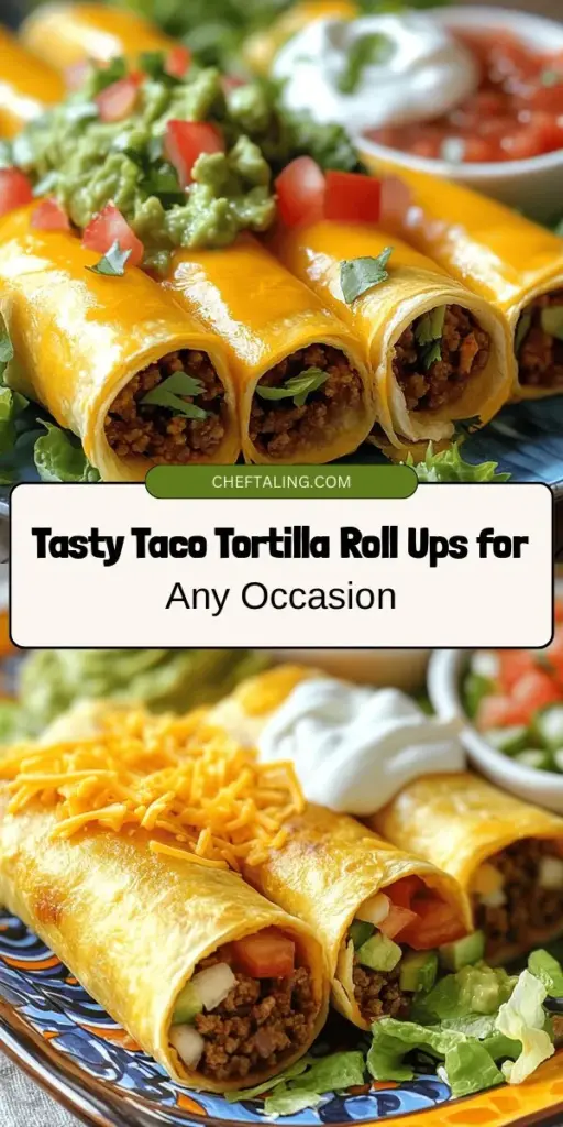 Discover the deliciousness of taco tortilla roll ups—a fun and versatile twist on a classic favorite! Perfect for any occasion, from casual get-togethers to family dinners, these colorful bites are easy to prepare and customizable to fit everyone's taste. Whether you prefer meat, vegetarian options, or low-carb alternatives, these roll-ups are sure to be a hit. Get ready to impress your guests with this tasty treat! #TacoTortillaRollUps #Recipe #Foodie #PartyFood #HealthyEating #EasyRecipes #CookingFun