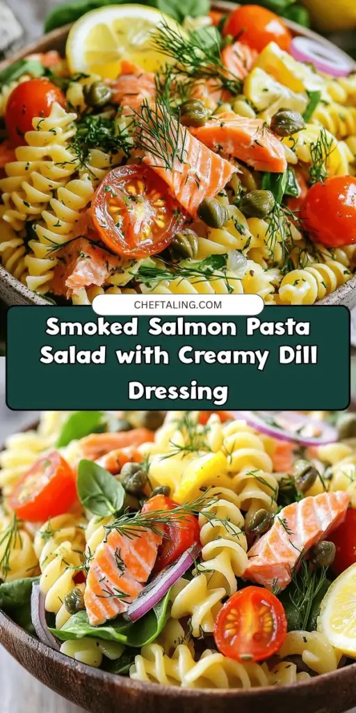 Discover the ultimate smoked salmon pasta salad that's perfect for any occasion! This refreshing dish combines silky pasta with tender smoked salmon, crisp veggies, and a zesty dressing for a flavor explosion. Whether you're hosting a gathering or looking for a quick weeknight dinner, this salmon pasta salad is sure to impress. Easy to make and incredibly delicious, it’s the perfect addition to your recipe collection. Don't miss out - click through to explore the full recipe and elevate your pasta salad game! #FishPastaSaladRecipes #PastaSaladSeafood #SalmonPastaSaladCold #CannedSalmonPastaSalad #SalmonFetaPasta #PastaSaladWithSalmon #SmokedSalmonPastaSalad #SalmonMacaroniSalad #SalmonPastaSaladRecipes