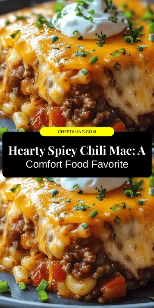 Discover the ultimate comfort food with our Spicy Chili Mac Delight! This hearty one-pot recipe combines the rich flavors of chili with pasta for a satisfying meal that's sure to impress. Perfect for quick weeknight dinners or gatherings, this dish is simple to prepare and deliciously versatile. Packed with protein, fiber, and cheesy goodness, it's a dish for all ages. Try it out and bring warmth to your table! #ChiliMac #ComfortFood #EasyRecipes #FamilyDinner #CheesyPasta #OnePotMeal