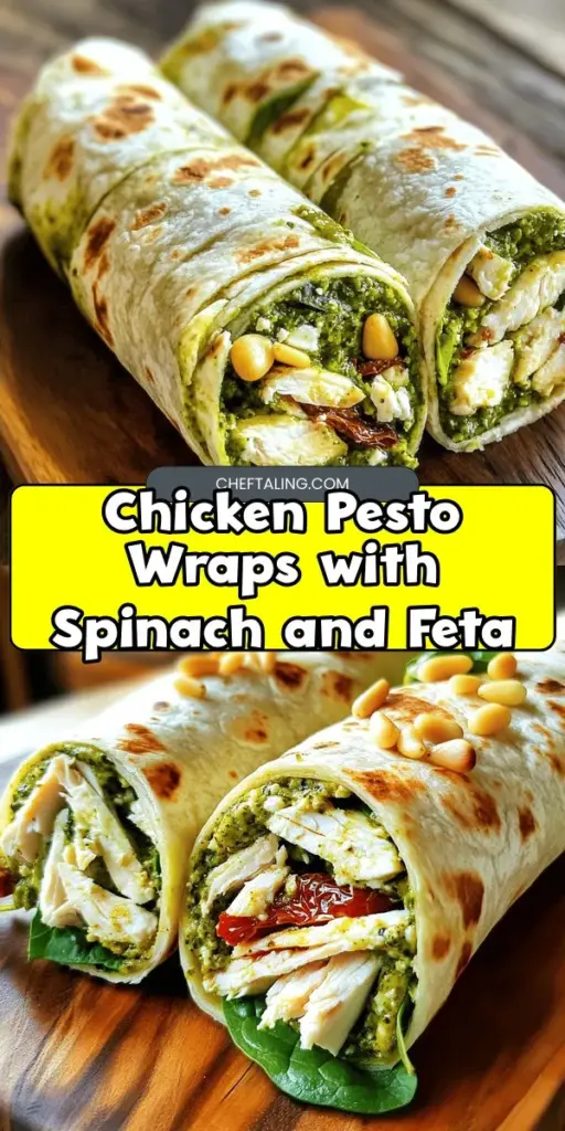 Discover the perfect blend of flavors with these easy Chicken Pesto Wraps! Packed with tender chicken, fresh pesto, and your favorite veggies, this recipe is a delightful healthy option for lunch or dinner. Whip them up in minutes for a nutritious meal that satisfies cravings without compromising on taste. Click through to explore the full recipe and transform your mealtime with these scrumptious wraps. Don't miss out on making your lunches exciting and delicious! #EasyPestoChicken #PestoWrap #PlatsHealthy #LunchWraps #ChickenPesto #ChickenWrap #EasyHealthyLunches #HealthDinner #EasyLunchRecipes