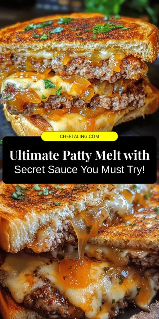 Dive into the ultimate comfort food with this mouthwatering Patty Melt featuring a secret sauce that elevates the classic flavors to new heights. Imagine juicy beef patties, melty Swiss cheese, and sweet caramelized onions nestled between crispy rye or sourdough bread. This recipe guides you through every step to create a satisfying meal at home. Perfect for any occasion! #PattyMelt #ComfortFood #Recipes #Foodie #Yummy #Cooking #Homemade #SecretSauce #Burgers #CheeseLovers