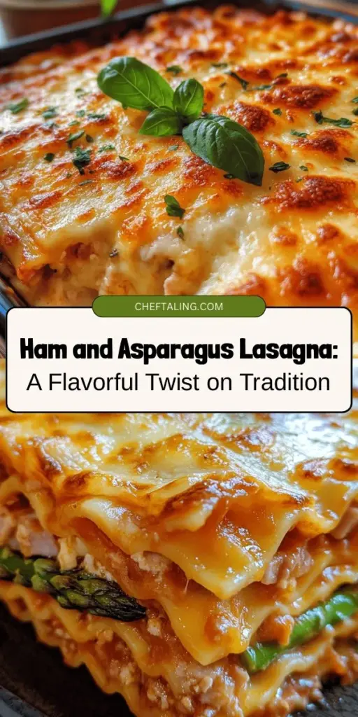 Discover the tasty twist on a classic favorite with Ham & Asparagus Lasagna Delight! This nutritious and comforting recipe layers tender lasagna noodles with savory ham and fresh asparagus, creating a flavorful dish perfect for family dinners or gatherings. Enjoy the vibrant colors and satisfying crunch while treating your taste buds. Dive into this healthy and delicious culinary experience! #Lasagna #HamAndAsparagus #ComfortFood #HealthyRecipes #CookingIdeas