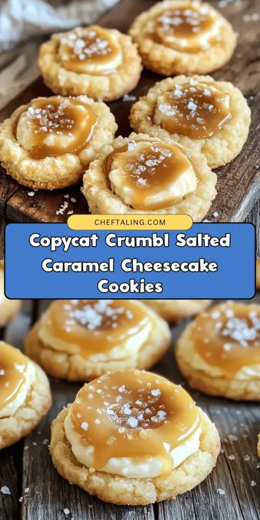 Indulge in the delightful flavors of Copycat Crumbl Salted Caramel Cheesecake Cookies, where sweet meets salty in a perfect balance! This easy recipe guides you through creating soft, chewy cookies filled with creamy cheesecake and drizzled with luscious caramel. Perfect for homemade treats or gatherings, these cookies are sure to impress! Get ready to savor every bite. #CrumblCookies #BakingFromScratch #DessertRecipes #CookieLovers #HomemadeGoodness #SweetTreats #FoodieHeaven