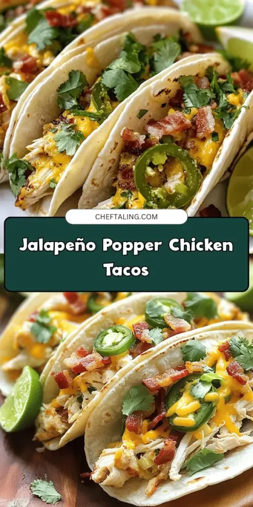 Discover the mouthwatering delight of Jalapeño Popper Chicken Tacos! These tasty tacos combine the creamy, cheesy goodness of your favorite jalapeño poppers with tender chicken all wrapped in a soft tortilla. Perfect for a family dinner or a fun party snack, this recipe is sure to please all taco lovers. Ready to spice up your dinner table? Click through to get the full Jalapeño Popper Chicken Tacos recipe and enjoy a burst of flavor with every bite! #JalapenoPopperQuesadilla #QuesadillaRecipesEasy #QuesadillaRecipe #PoppersRecipe #JalapenoRecipes #JalapenoPeppers #JalapenoPopper #PartySnack #CheesyRecipes