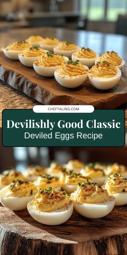 Discover the timeless charm of classic deviled eggs! These creamy, flavorful bites are a favorite at every gathering, from casual picnics to elegant parties. Perfectly easy to make and endlessly customizable, deviled eggs are not only delicious but also visually appealing. Learn about their history, simple preparation methods, and creative variations to wow your guests. Embrace this iconic appetizer in your culinary repertoire! #DeviledEggs #Appetizers #PartyFood #CookingTips #RecipeIdeas #FoodieFun