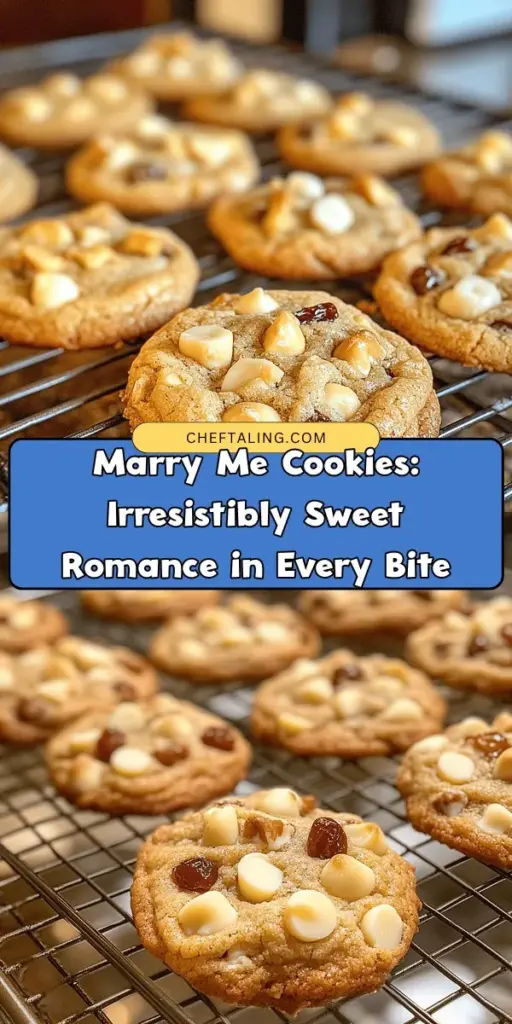 Discover the delightful world of Marry Me Cookies! This unique recipe combines rich flavors like white chocolate, macadamia nuts, and a hint of dried fruit, creating treats so delicious they might just inspire a proposal. Perfect for gatherings or indulging yourself, these cookies are all about love and connection. Follow the step-by-step guide to bake your batch today and share the sweetness with those you cherish. #MarryMeCookies #BakingLove #CookieRecipe #SweetTreats #DessertInspiration