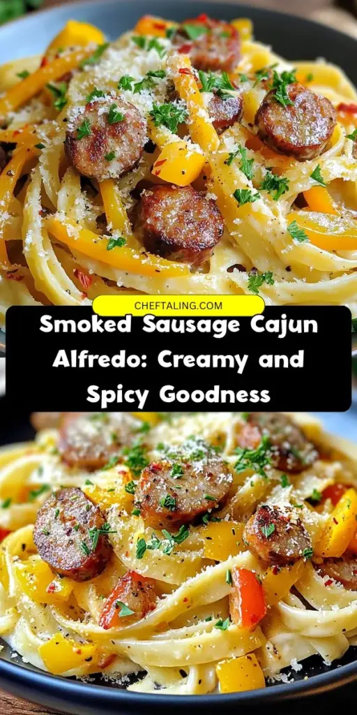 Discover the mouthwatering flavors of Smoked Sausage Cajun Alfredo, a perfect blend of creamy Alfredo sauce, smoky sausage, and spicy Cajun seasoning. Ideal for a cozy weeknight dinner, this dish brings a taste of Louisiana to your table with vibrant ingredients and bold flavors. Quick to prepare and endlessly customizable, it’s sure to please the entire family. Dive into a delightful culinary experience today! #CajunFood #PastaRecipes #ComfortFood #EasyDinner #Foodie