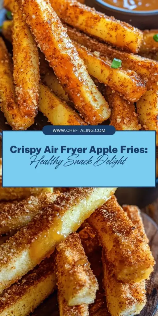 Try these crispy air fryer apple fries for a delicious and healthier twist on a classic snack! Made with tart Granny Smith apples and a simple breading of flour, eggs, breadcrumbs, and warm spices, these treats are perfect for family fun or impressing guests. Air frying means less oil and fewer calories, making this a guilt-free indulgence. Serve with caramel, nut butter, or yogurt dips for added flavor! #AirFryerRecipes #HealthySnacks #CrispyAppleFries #AppleDessert #SnackIdeas