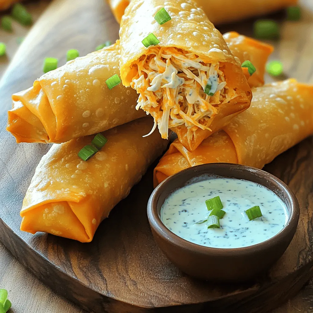 Buffalo Chicken Egg Rolls are a delightful twist on the traditional egg roll, infusing the bold flavors of Buffalo chicken into a crispy, crunchy exterior. This fusion dish combines the classic comfort of egg rolls with the spicy, cheesy goodness of Buffalo chicken, creating an irresistible appetizer or snack that is perfect for any occasion. Whether you're hosting a game day party, a casual gathering, or simply looking for a satisfying meal, these egg rolls deliver a punch of flavor that will leave your taste buds tingling.