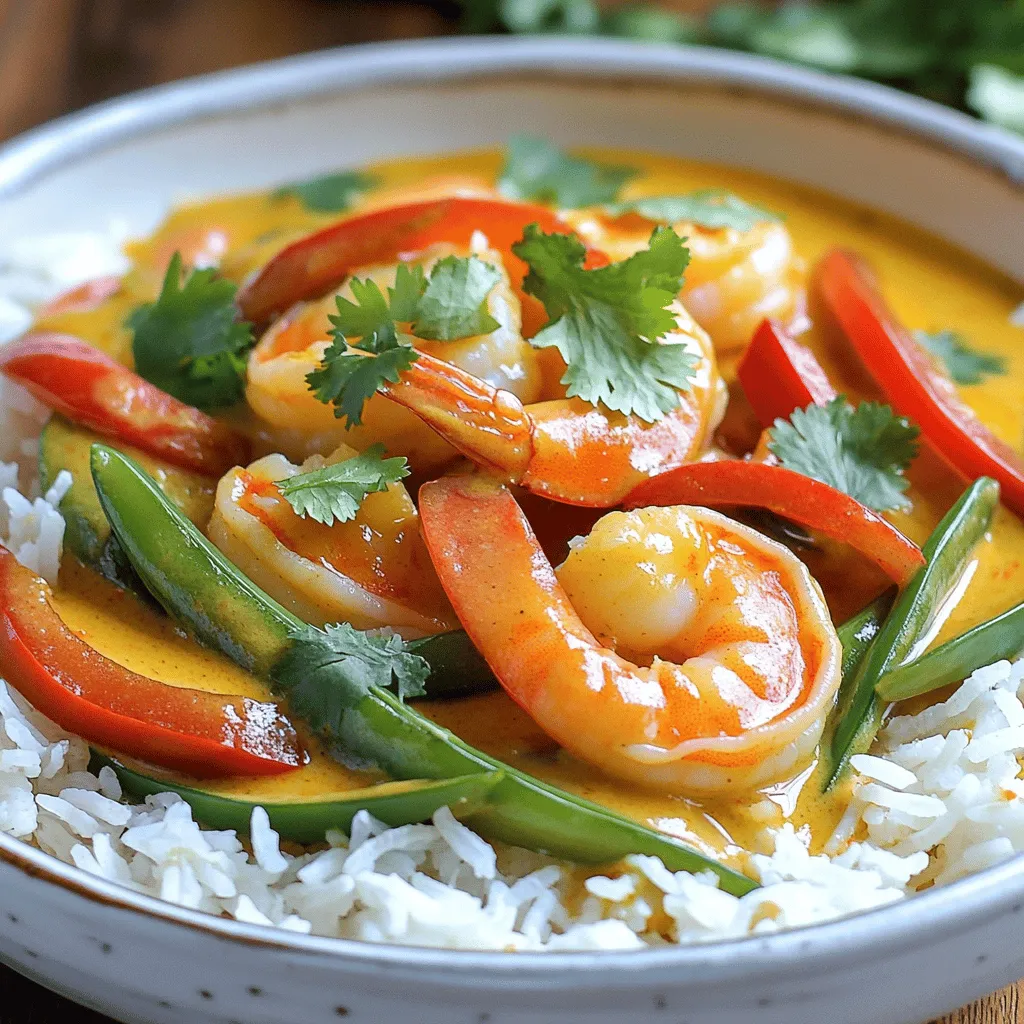 To make a great coconut shrimp curry, you need fresh and simple ingredients. The main star is large shrimp, about 1 pound. You want them peeled and deveined for easy cooking. Next, grab a can of coconut milk, which adds creaminess and rich flavor. You will need red curry paste to bring heat and depth to your dish.