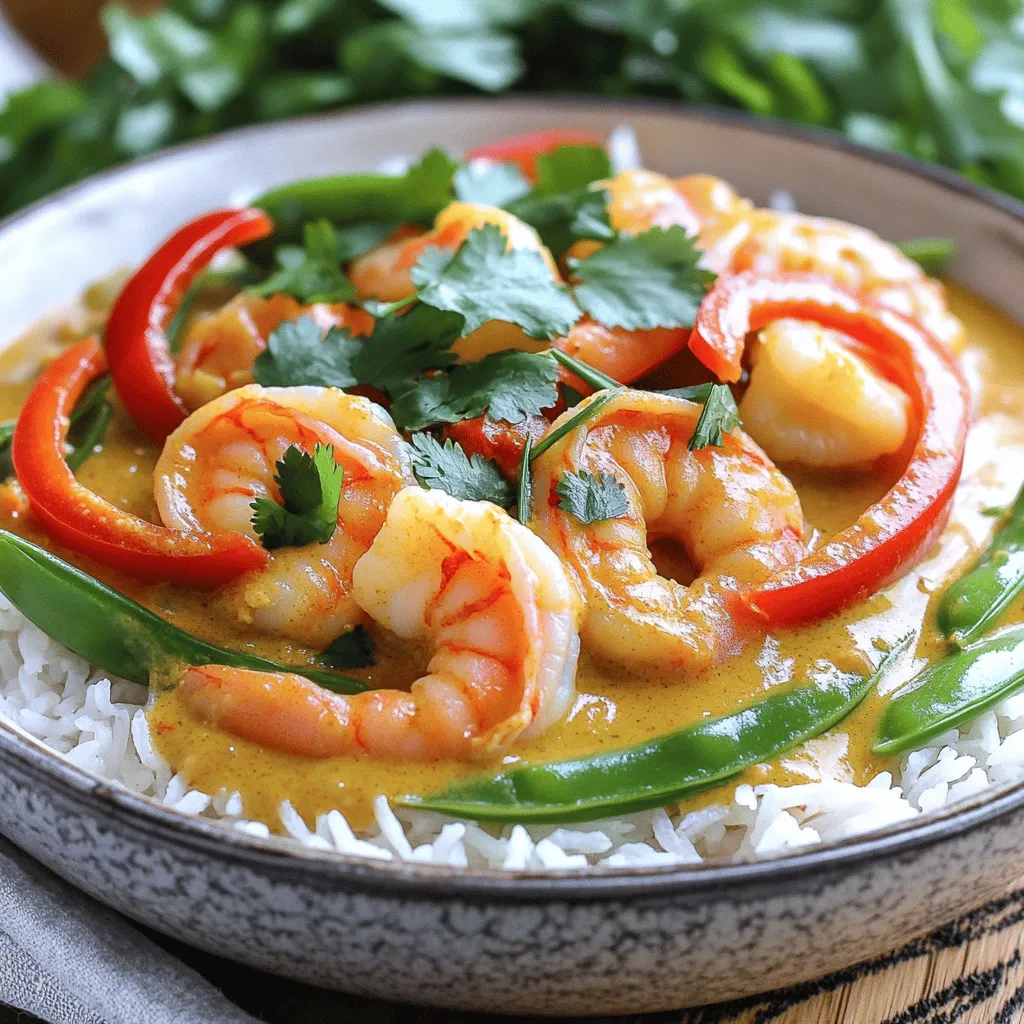 To make a great coconut shrimp curry, you need fresh and simple ingredients. The main star is large shrimp, about 1 pound. You want them peeled and deveined for easy cooking. Next, grab a can of coconut milk, which adds creaminess and rich flavor. You will need red curry paste to bring heat and depth to your dish.