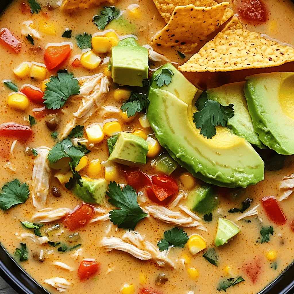 To make the best chicken tortilla soup, gather these fresh ingredients. You need olive oil, onion, garlic, bell pepper, and carrots. These veggies add great flavor and texture. You also need cooked chicken, black beans, and diced tomatoes with green chilies. The chicken gives protein, while the beans and tomatoes add depth.