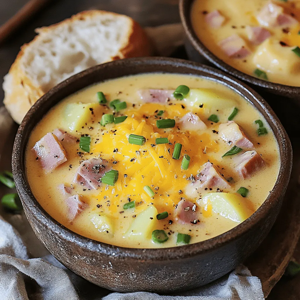 To make a creamy ham chowder, you need simple, fresh ingredients. The base of this chowder includes butter, onion, garlic, and potatoes. Butter adds richness. Onion brings sweetness, while garlic gives it a nice aroma. Potatoes add heartiness and texture.