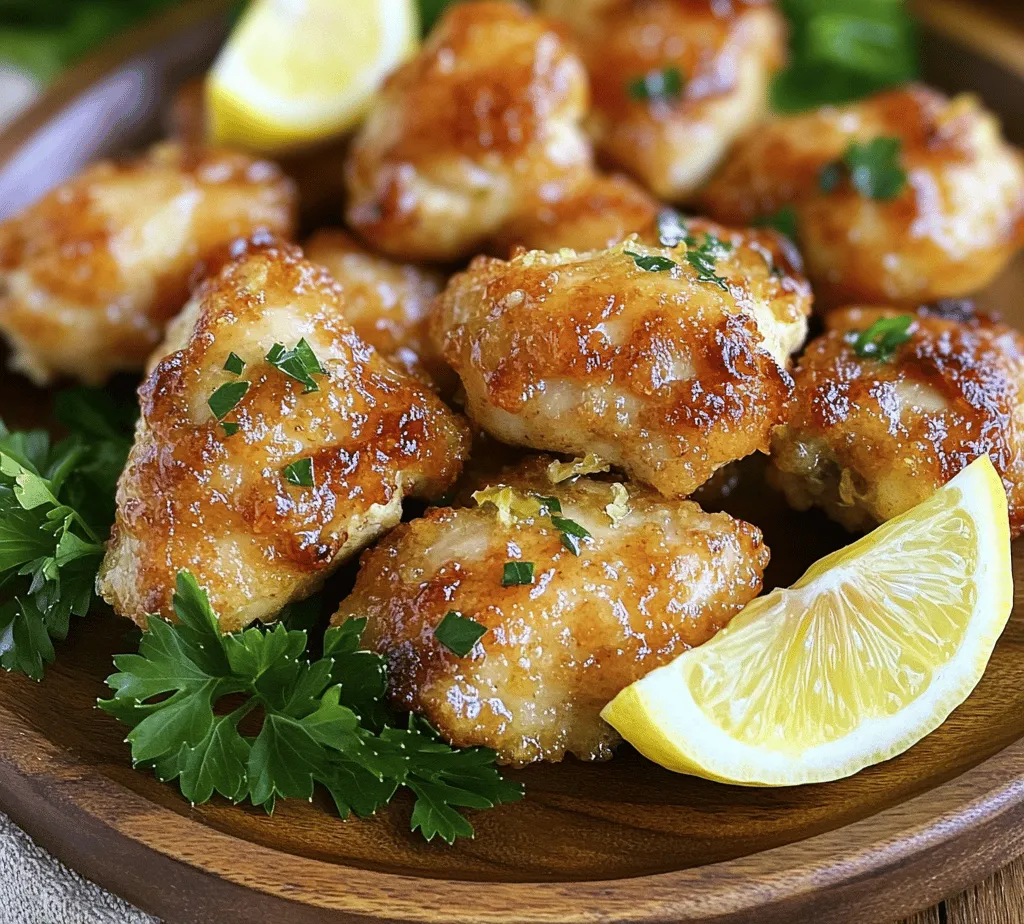 If you're looking for a dish that combines convenience, flavor, and health benefits all in one, look no further than Lemon Garlic Chicken Bites. This delightful recipe brings together the bright, zesty notes of lemon with the robust, savory flavor of garlic, creating a mouthwatering experience that is sure to please any palate. Perfect for quick weeknight dinners, gatherings with friends, or meal prep for the busy week ahead, these chicken bites are a versatile addition to your culinary repertoire.