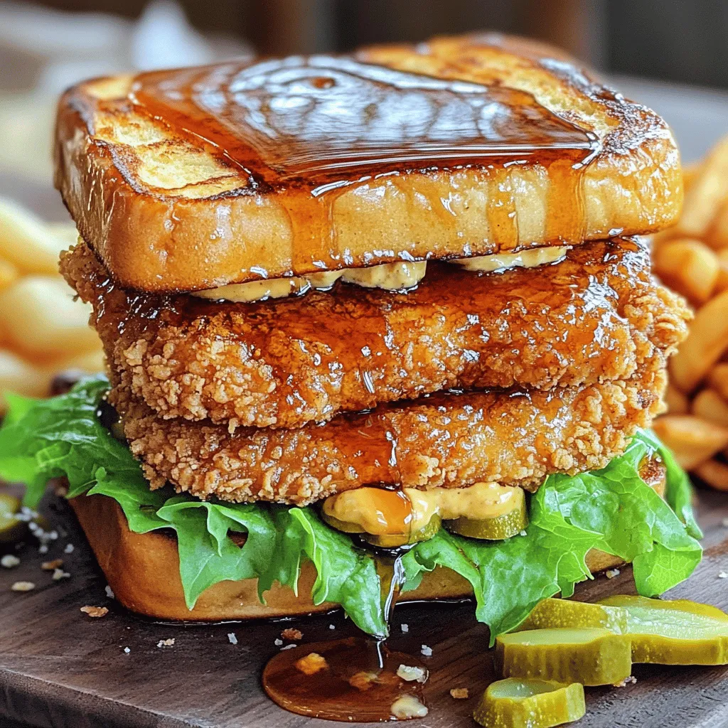 To make a French Toast Fried Chicken Sandwich, gather simple yet tasty ingredients. You will need two slices of thick brioche bread. This bread gives the best texture and flavor. A large, boneless chicken breast is also key for this recipe.