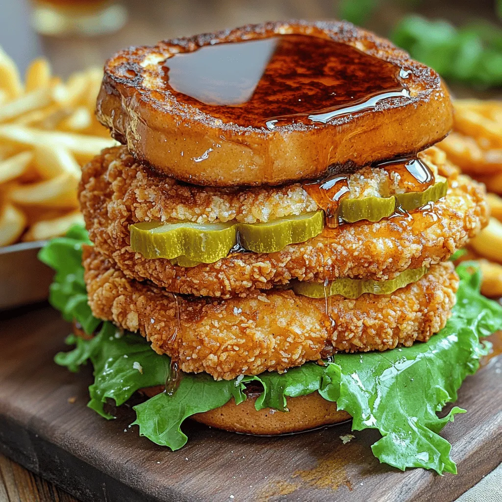 To make a French Toast Fried Chicken Sandwich, gather simple yet tasty ingredients. You will need two slices of thick brioche bread. This bread gives the best texture and flavor. A large, boneless chicken breast is also key for this recipe.