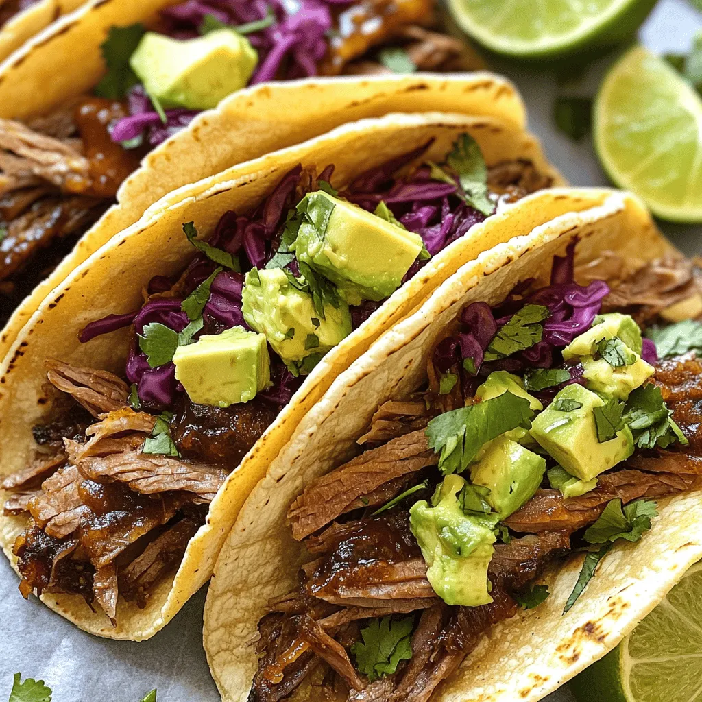 For BBQ beef brisket tacos, you need just a few key items. Start with 2 lbs of beef brisket. This cut is perfect for slow cooking. You will also need small corn tortillas, about 8 of them. The tortillas will hold all the tasty fillings.