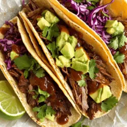 For BBQ beef brisket tacos, you need just a few key items. Start with 2 lbs of beef brisket. This cut is perfect for slow cooking. You will also need small corn tortillas, about 8 of them. The tortillas will hold all the tasty fillings.