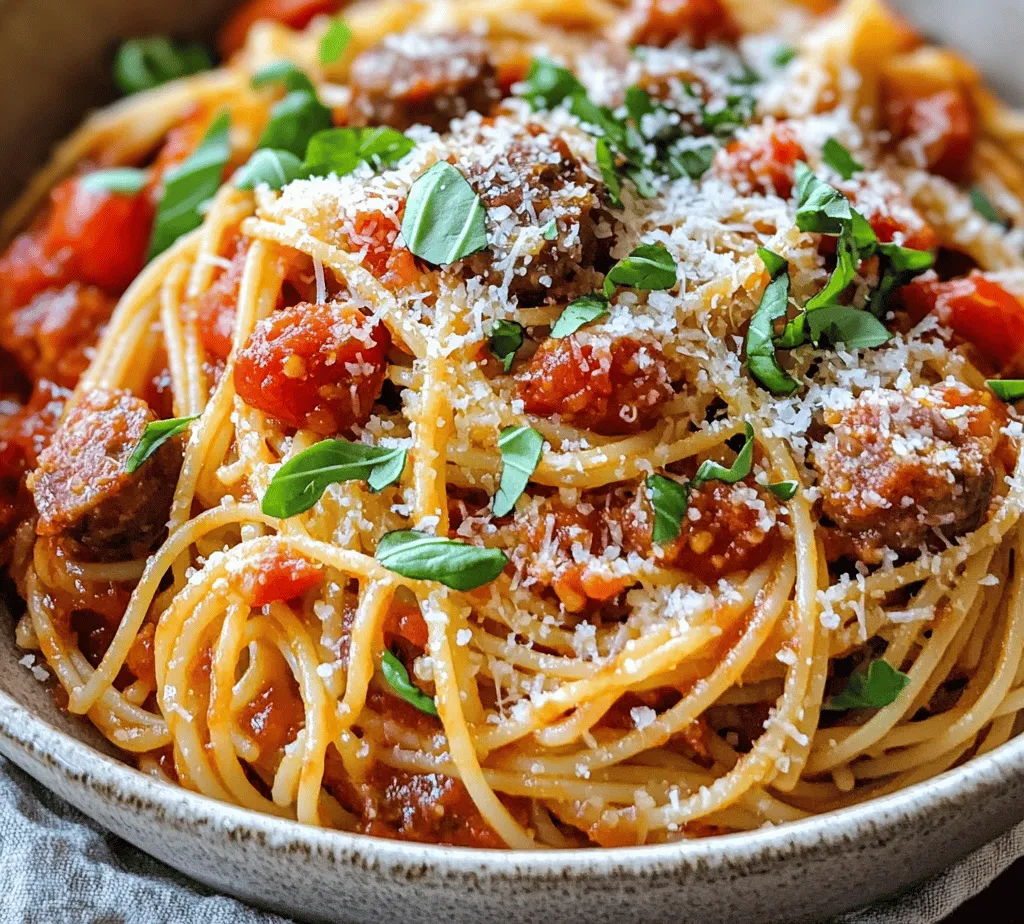 Tomato Basil Pasta with Italian Sausage is a dish that captivates the palate with its harmonious blend of flavors. At its core, this recipe presents an enticing balance of savory, sweet, and spicy elements, making it a memorable meal for any occasion. The star of the show, the Italian sausage, infuses the dish with a rich, meaty flavor that contrasts beautifully with the fresh, vibrant notes of the tomatoes and basil.