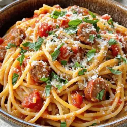 Tomato Basil Pasta with Italian Sausage is a dish that captivates the palate with its harmonious blend of flavors. At its core, this recipe presents an enticing balance of savory, sweet, and spicy elements, making it a memorable meal for any occasion. The star of the show, the Italian sausage, infuses the dish with a rich, meaty flavor that contrasts beautifully with the fresh, vibrant notes of the tomatoes and basil.