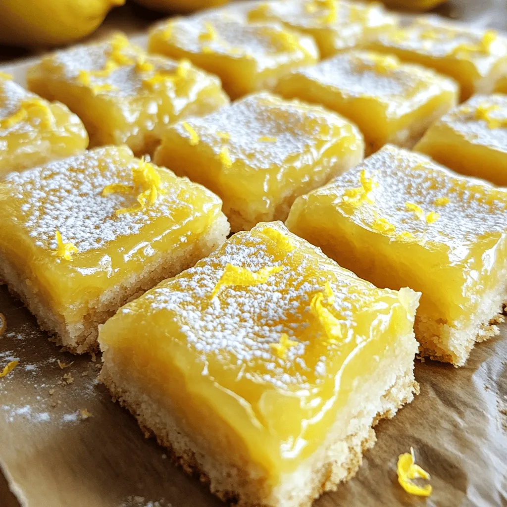 To make delicious lemon bar cookies, you need simple ingredients. The main items are unsalted butter, sugar, and fresh lemons. These give your cookies a rich taste and bright flavor.