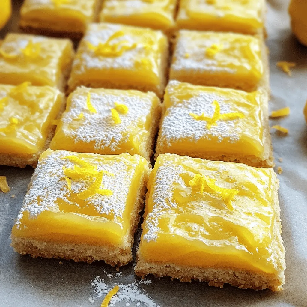 To make delicious lemon bar cookies, you need simple ingredients. The main items are unsalted butter, sugar, and fresh lemons. These give your cookies a rich taste and bright flavor.