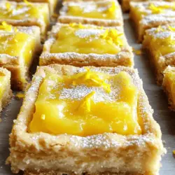 To make delicious lemon bar cookies, you need simple ingredients. The main items are unsalted butter, sugar, and fresh lemons. These give your cookies a rich taste and bright flavor.