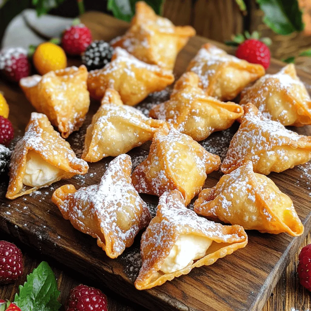 Sweet cream cheese wontons are little bites of joy. They combine creamy goodness with a crispy shell. The main ingredient is cream cheese. This cheese offers a rich and smooth taste. When mixed with sugar and vanilla, it creates a delightful filling.