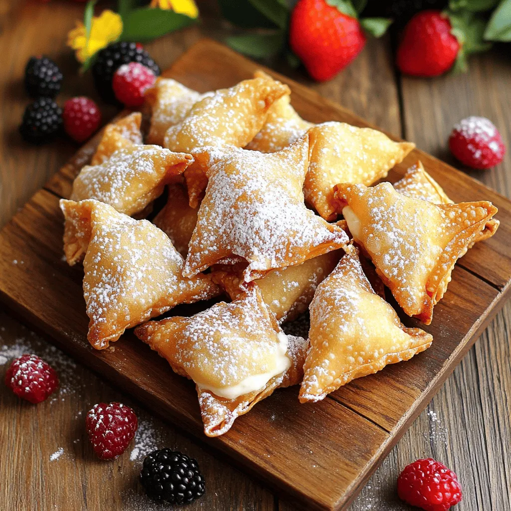 Sweet cream cheese wontons are little bites of joy. They combine creamy goodness with a crispy shell. The main ingredient is cream cheese. This cheese offers a rich and smooth taste. When mixed with sugar and vanilla, it creates a delightful filling.