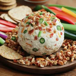 The Bacon Ranch Jalapeno Cheeseball is a tasty treat that everyone loves. The key ingredients make it special and full of flavor.