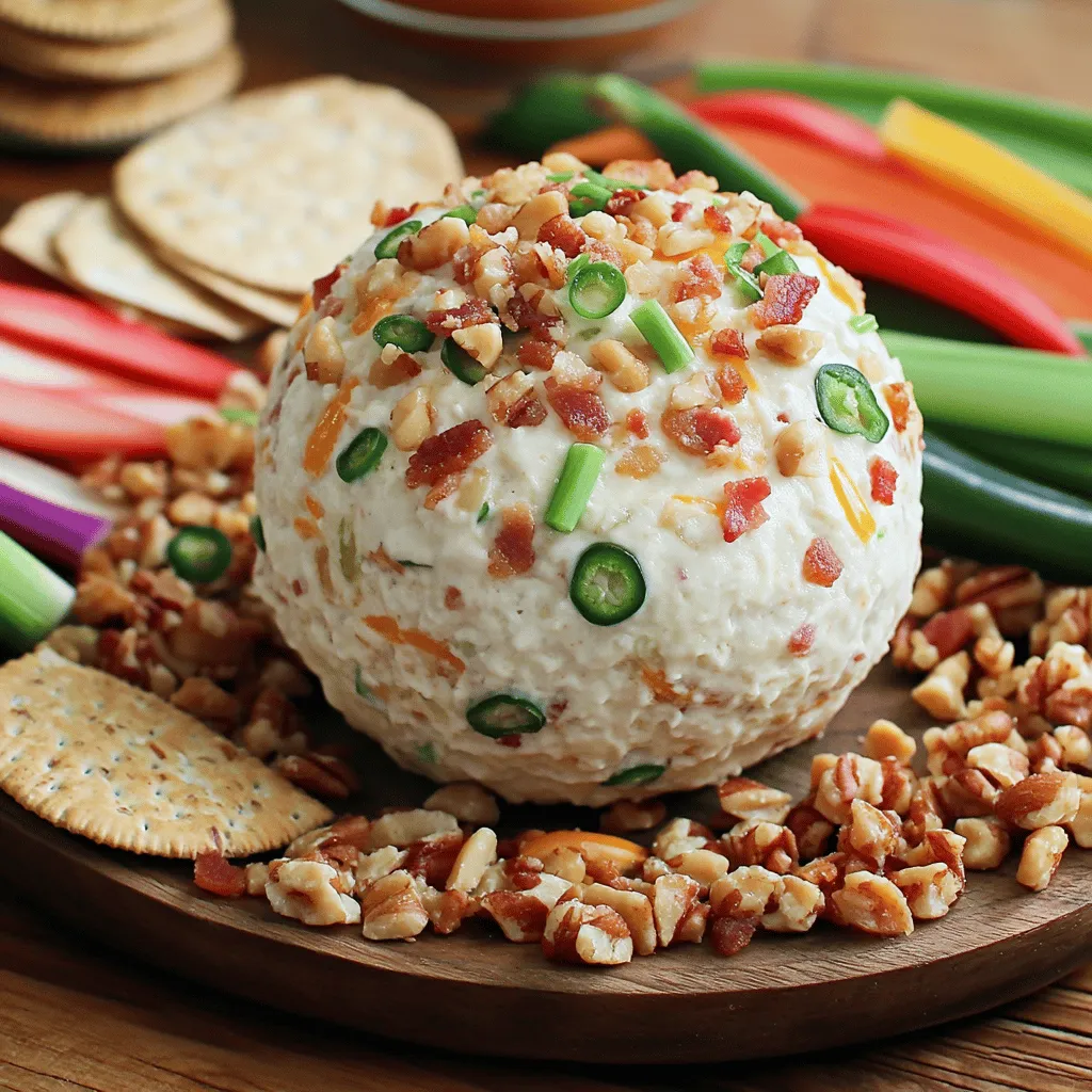 The Bacon Ranch Jalapeno Cheeseball is a tasty treat that everyone loves. The key ingredients make it special and full of flavor.