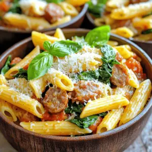 One Pot Spicy Sausage Pasta is a delightful and hearty dish that brings together the comforting flavors of Italian cuisine with the convenience of a one-pot meal. This dish features a medley of spicy Italian sausage, perfectly cooked penne pasta, and vibrant vegetables, all simmered together in a rich, flavorful sauce. The best part? It all cooks in just one pot, making cleanup a breeze.