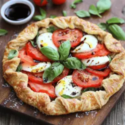 Explore the delightful world of Italian cuisine with this Caprese Galette Delight, a perfect blend of fresh ingredients and flaky pastry. This recipe captures the essence of summer with vibrant tomatoes, creamy mozzarella, and fragrant basil, all encased in a golden, buttery crust. Ideal for a light lunch, a dinner party appetizer, or a picnic treat, this dish is not only delicious but also visually appealing. The Caprese Galette takes the classic Caprese salad—known for its simplicity and fresh flavors—and elevates it into a rustic, savory pastry that is both comforting and sophisticated.