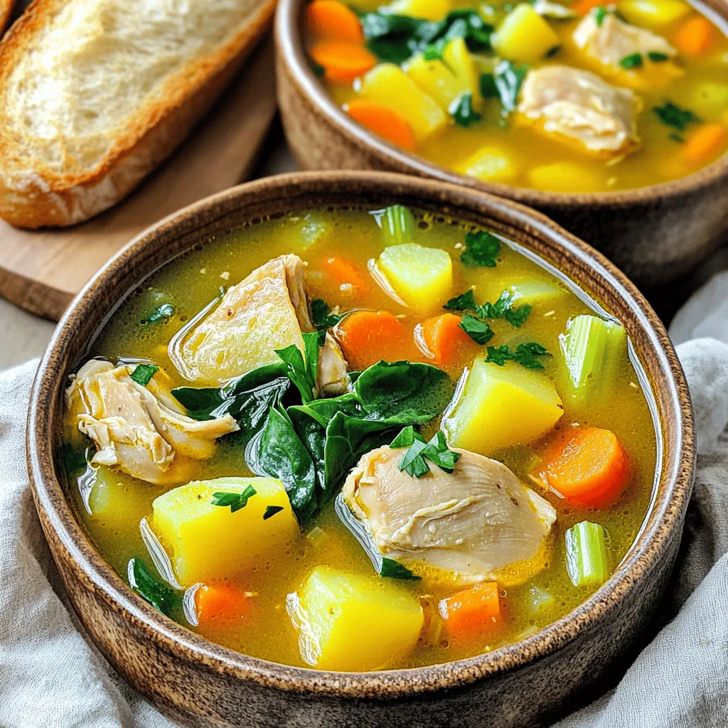 To make the best chicken soup with potatoes, you need some key ingredients. First, use chicken broth. It adds flavor and warmth. Homemade broth is great, but store-bought works too.