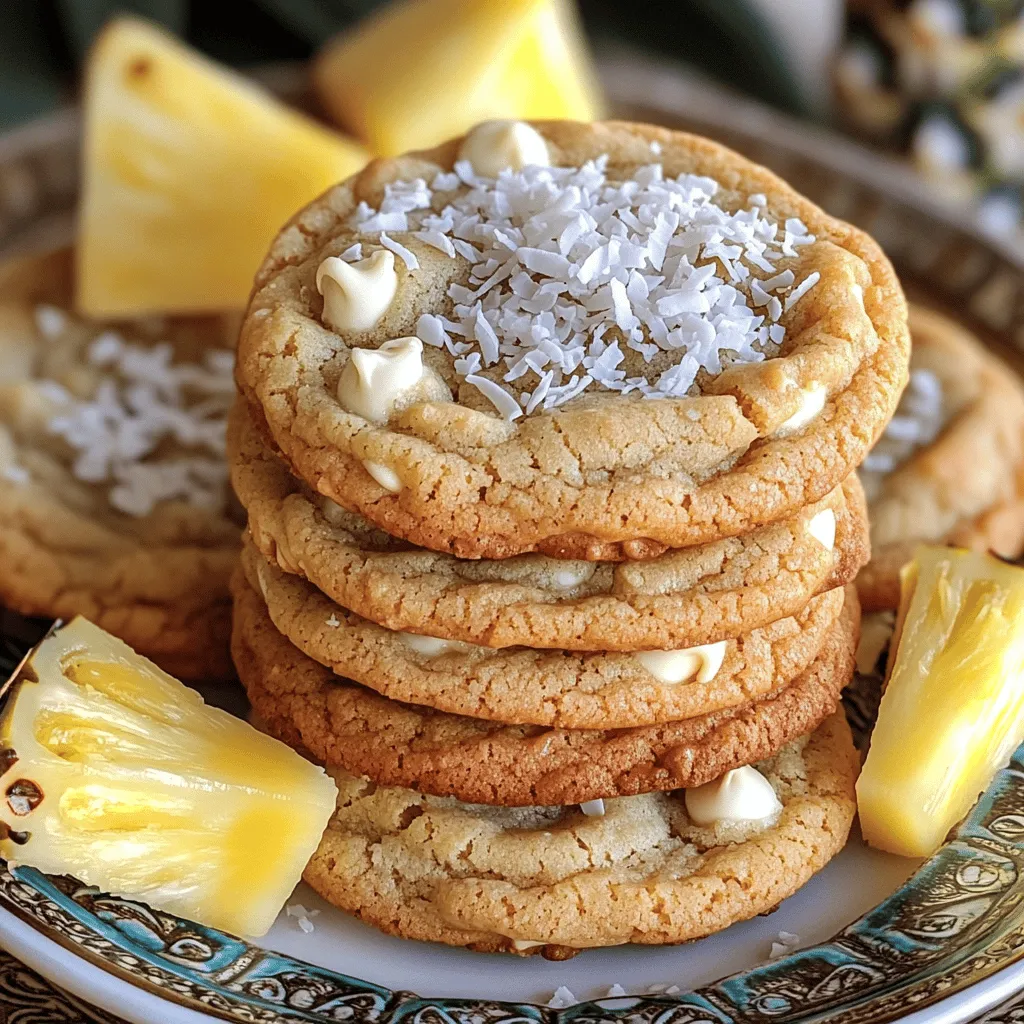Coconut pineapple cookies are a sweet treat that brings a taste of the tropics. They combine the rich flavor of coconut with the sweet tang of pineapple. This pairing creates a cookie that feels light and refreshing, perfect for summer. People love these cookies because they remind them of warm days and beach vacations.
